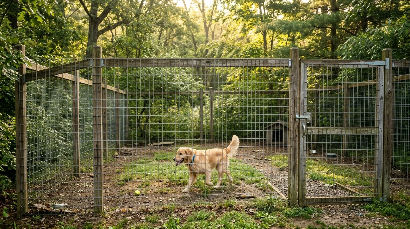 Mesh Dog Run With Attached Gate